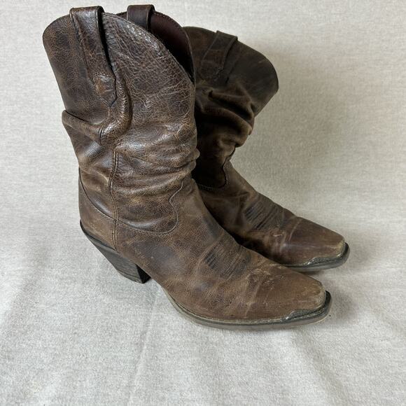 Durango Crush Womens Brown Leather Western Boots Size 8.5 Cowboy Slouch Boho - Picture 1 of 10